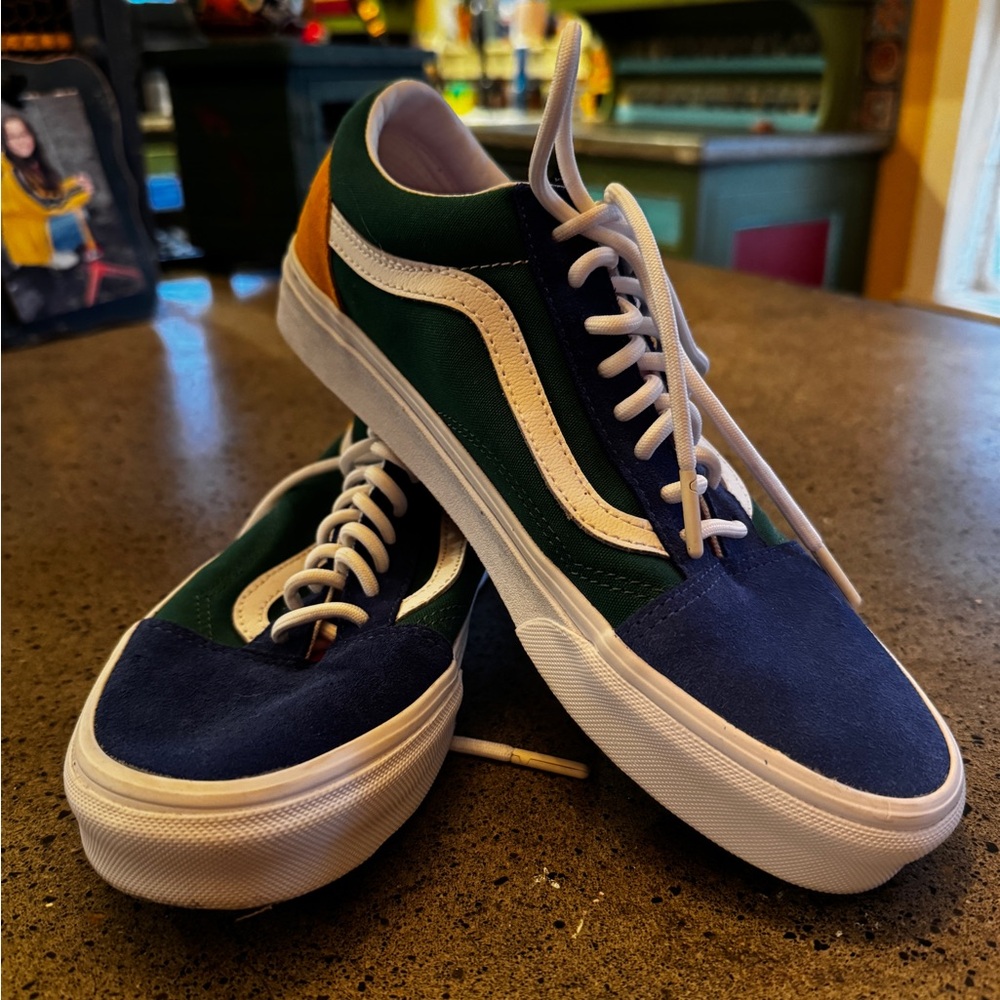 Vans Men's Multicolor Skater Shoe - Google Green, Yellow, Blue, and Red